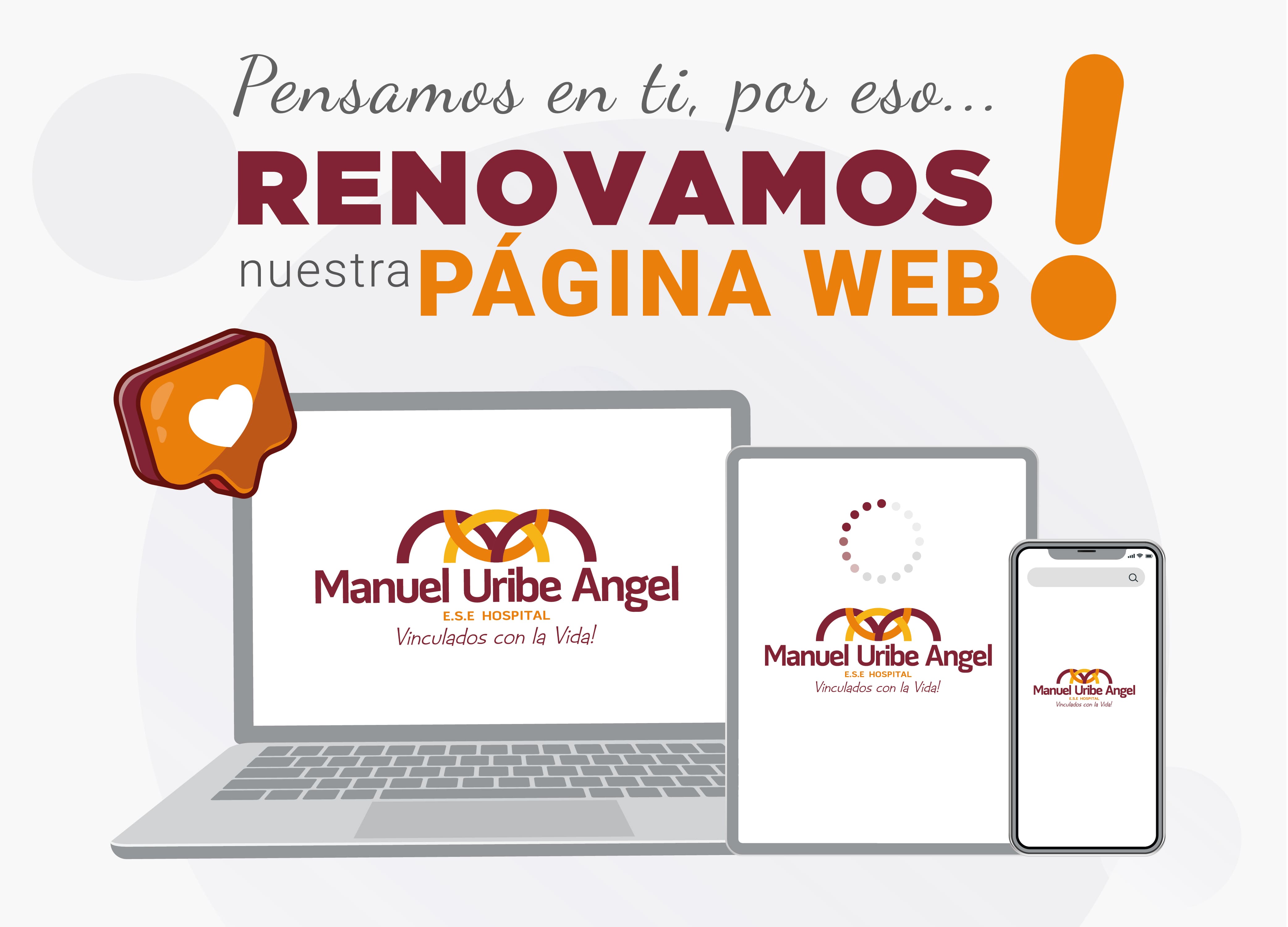 ​Pieza gráfica de expectativa para la nueva página web del Hospital Manuel Uribe Ángel